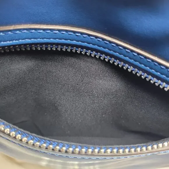 Coach Legacy Tanner Blue Purse Bag Double Handle W Satin Dust Bag Handbag Large